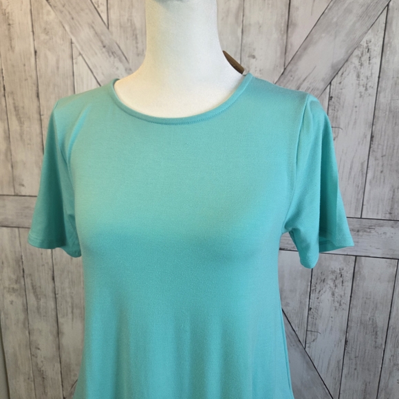 Zenana Outfitters Turquoise Short-Sleeve Midi Dress with Ruffle Hem - Picture 3 of 7